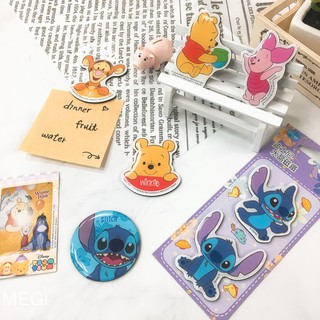 迪士尼水晶磁鐵 2入 正版 冰箱留言貼 迪士尼磁鐵 辦公室 廚房 磁鐵冰箱貼 史迪奇 維尼 米奇米妮