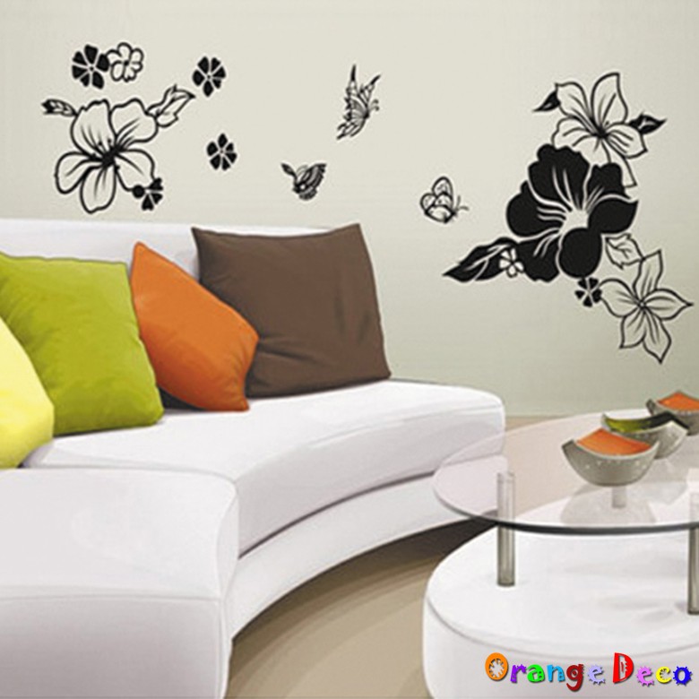 【橘果設計】浪漫花 壁貼 牆貼 壁紙 DIY組合裝飾佈置