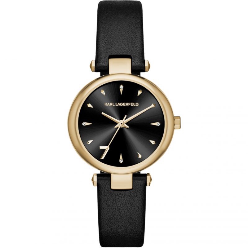 法國 【卡爾·拉格斐 Karl Lagerfeld 】老佛爺KL5006皮革女錶 手錶腕錶 全新 附錶盒  現貨