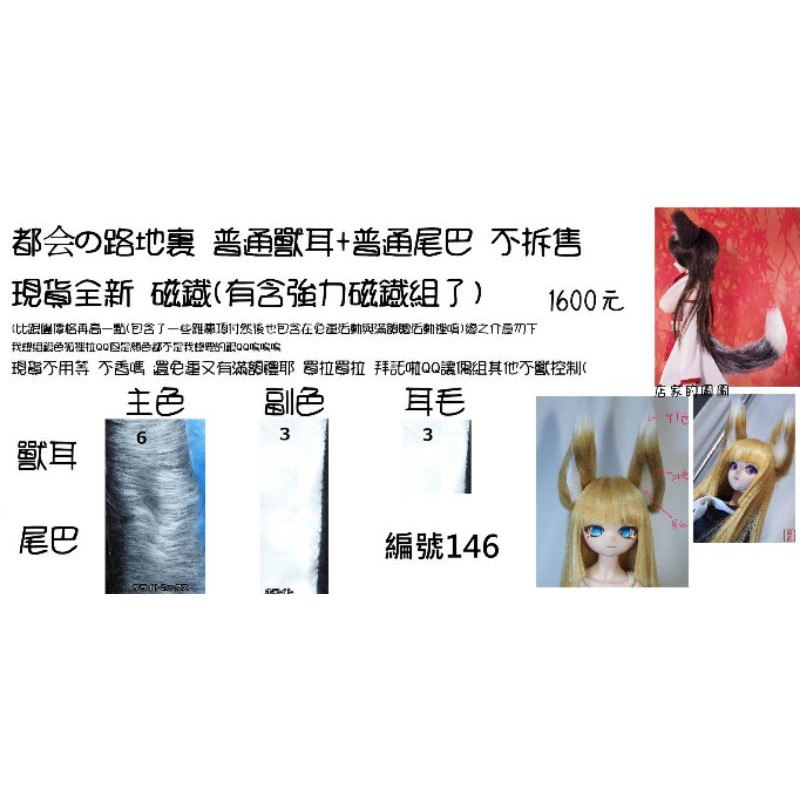 都会の路地裏同盟全新品含強力磁鐵獸耳 獸尾一套內有兩款娃用dd Mdd Bjd Smd Sd皆可 蝦皮購物