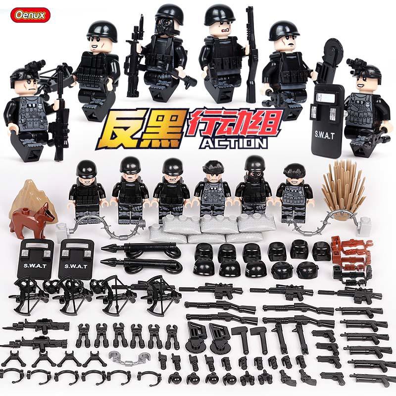 特警積木 迪龍D8020 霹靂小組 全套裝備武器 特種警察積木 SWAT 戰龍突擊隊 反恐部隊 相容積木兒童玩具