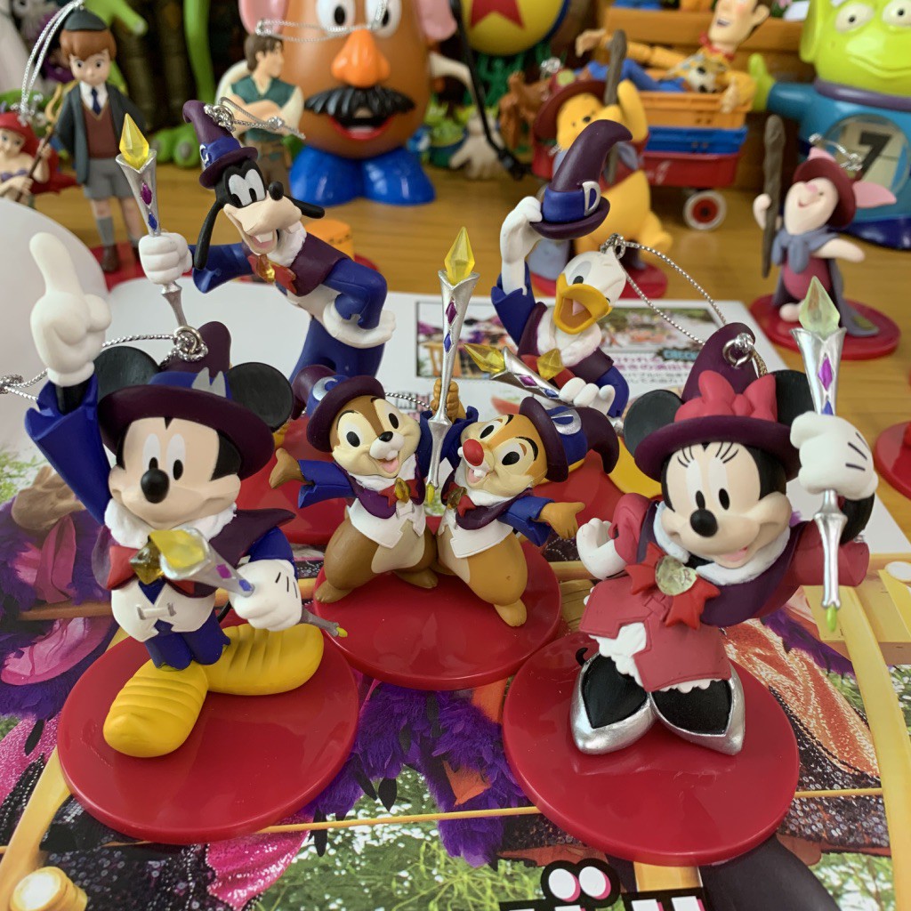 特殊款 迪士尼 5隻全套 米老鼠 米奇 米尼 唐老鴨 高飛 奇奇蒂蒂 魔法師 魔法杖 迪士尼樂園 表演 擺飾 卡通 吊飾