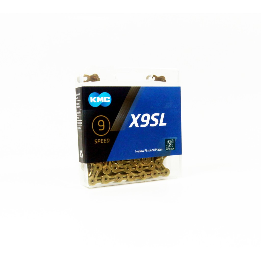 KMC X9SL 9速鏈條 九速鍊條 (鈦金色) 新款正方盒裝[03100675]【飛輪單車】