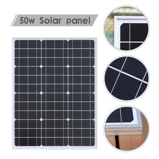 太陽能板18V50W剛性玻璃太陽能電池板套件鋁框單晶光伏板發電系統面板組件太陽能家用房車屋頂路燈發電 #6