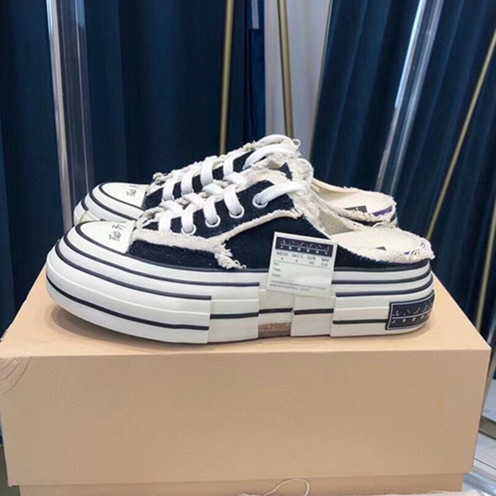 全新正品 Xvessel G.O.P Lows  基本黑 軟木硫化鞋 解構鞋 懶人鞋 半托 吳建豪 黑白 情侶鞋