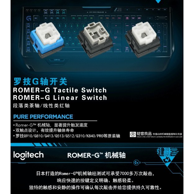 現貨 羅技910romer G軸軸體g310開關810機械鍵盤513維修512歐姆龍pro 蝦皮購物