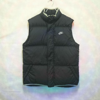 三件7折🎊 Nike 羽絨背心 防寒背心 背心 雙面穿 黑灰 大電繡logo 極稀有 老品 復古 古著 vinatge