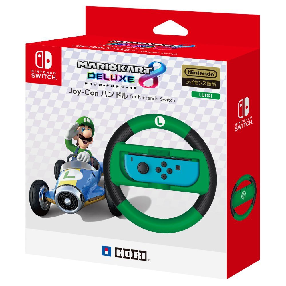 任天堂Switch JoyCon 用 NS HORI 瑪利歐賽車 8 豪華版限定方向盤綠路易 NSW-055