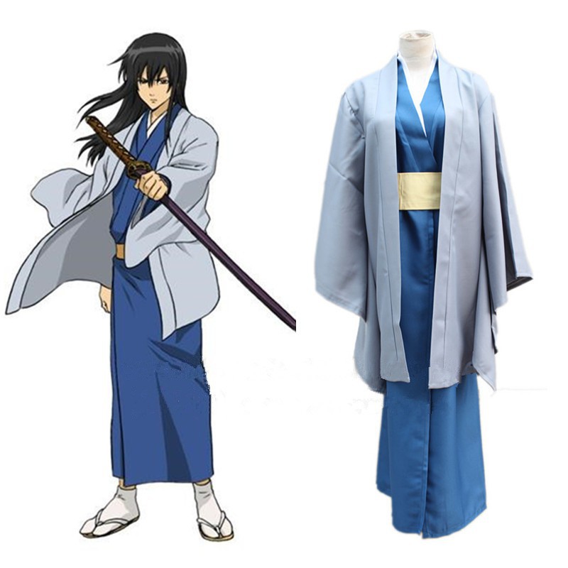現貨 銀魂桂小太郎阿桂假髮cosplay 角色扮演三件套全套武士和服日本和服漫展 蝦皮購物