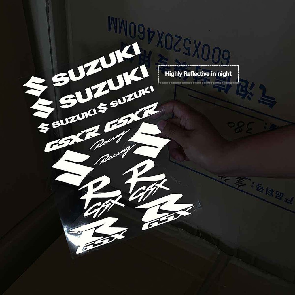Hcg 機車貼紙鈴木摩托車貼紙suzuki電動踏板車鐳射反光遮擋劃痕gsx機車防水貼機車裝飾貼 蝦皮購物
