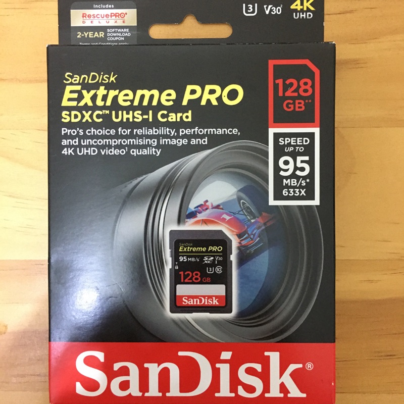 二手 Sandisk Extreme PRO 95MB/s SDXC UHS-I SD 展碁公司貨 128G 記憶卡