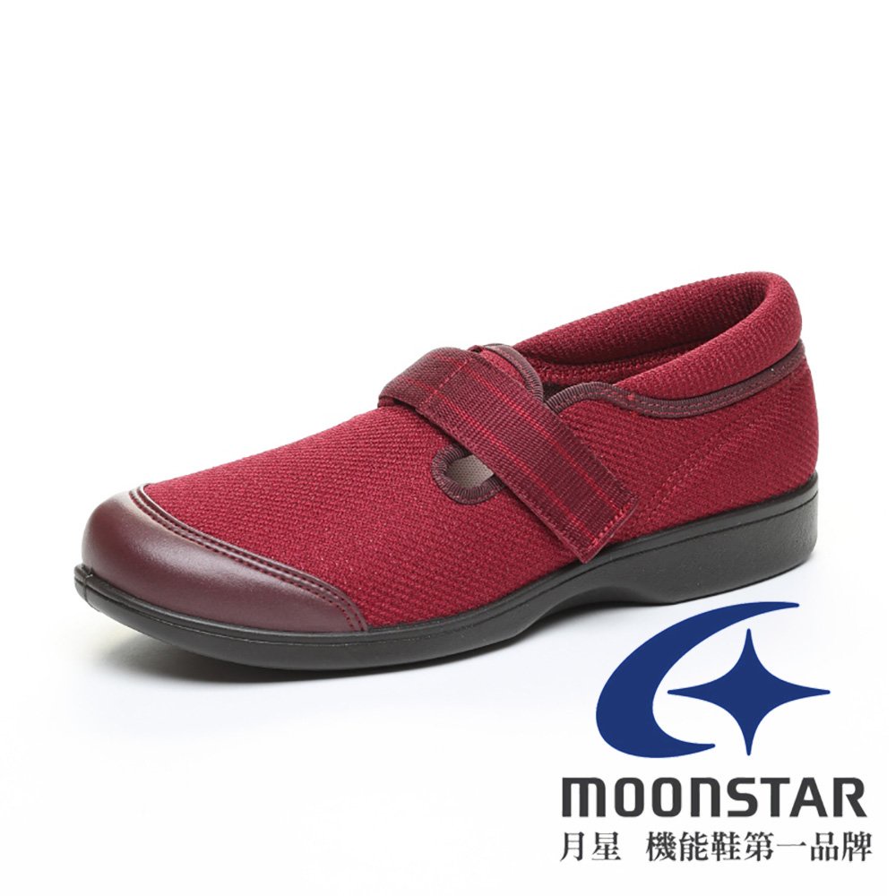 【Moonstar】3E寬楦 女 樂活輕量休閒鞋『紅』LAL0192