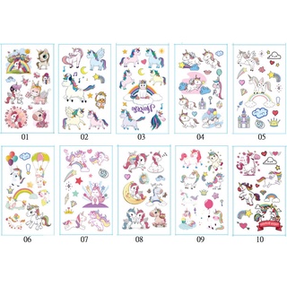 37 獨角獸 彩虹 彩虹條紋 紋身貼紙 表演造型 派對 舞會 能貼在 手機殼 安全帽 汽機車上 磁磚 金屬 玻璃 陶器