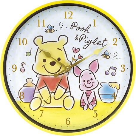 日貨 維尼 掛鐘 時鐘 鐘 掛鐘 鐘錶 時間 時鐘 紅色 迪士尼 POOH 小熊維尼 正版 J00017864