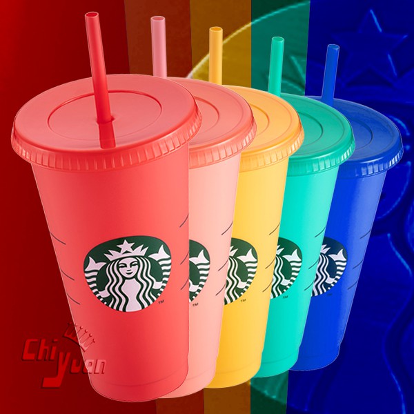 Starbucks 台灣星巴克 2020 BC冷變TOGO隨行杯組 24oz 變色 彩虹彩色 隨行杯 環保杯