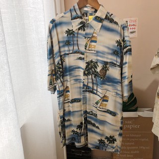 古著 鳳梨椰子樹 夏威夷短袖襯衫 渡假襯衫