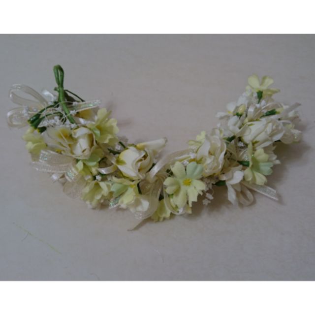新娘頭飾/白色花朵花圈造型髮飾