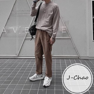 韓國水洗口袋長Tee 長袖Tee 古著復古 長T