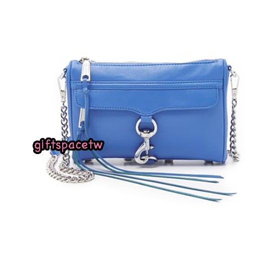 100%正品Rebecca minkoff mini Mac demin  藍色 銀鏈包