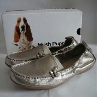 全新Hush Puppies 簡約漫步舒適樂福鞋 金色