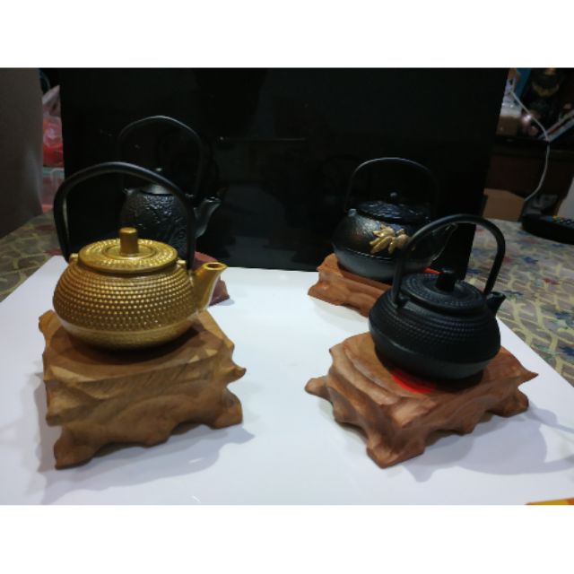 小鐵壺生鐵壺ml 迷你壺金魚壺 金壺 高腳壺4隻一組 蝦皮購物