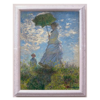 實木框畫 莫內 撐傘的女人 打陽傘的女人 漫步 撐洋傘的女人 Monet 印象派 裱框畫 裝飾畫 複製畫 世界名畫 禮品