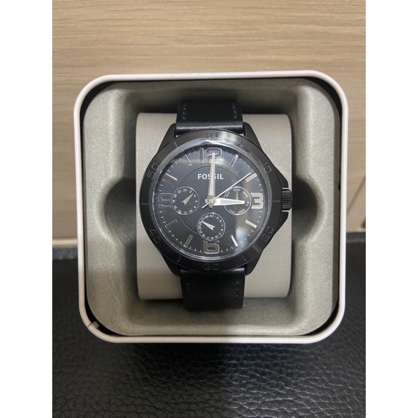美國購入 正版 FOSSIL 手錶 全新 三眼錶 BQ2204 原廠鐵盒 男錶