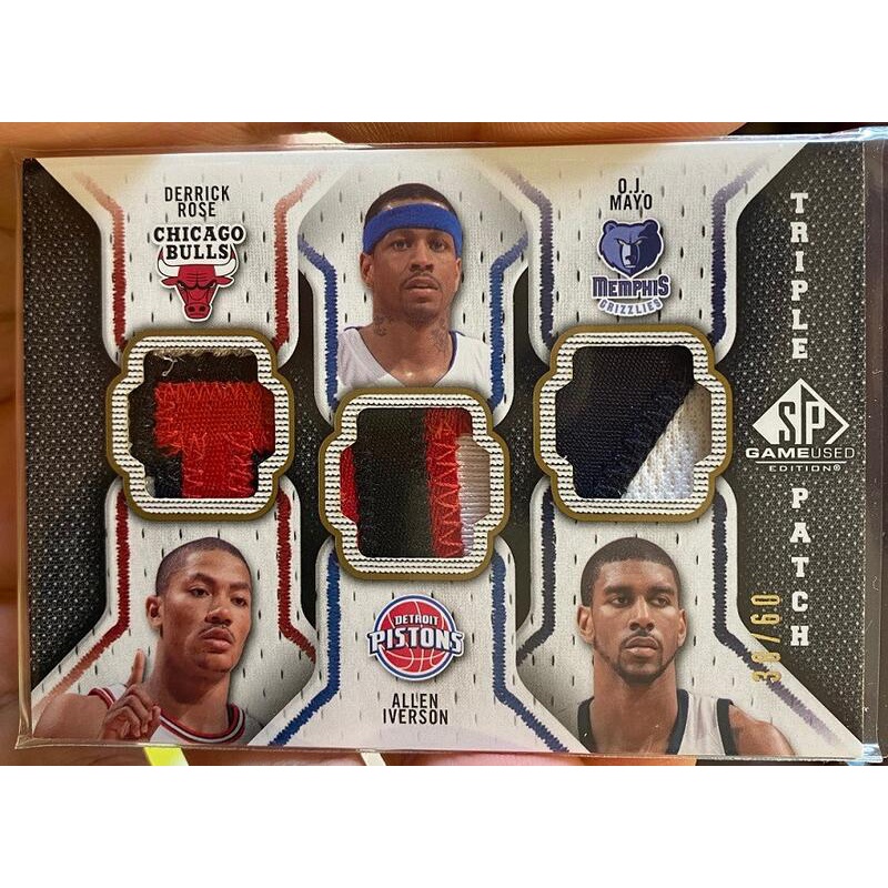 NBA 球員卡 Iverson Rose 2009-10 SP Game Used Patch 球衣卡 限量60