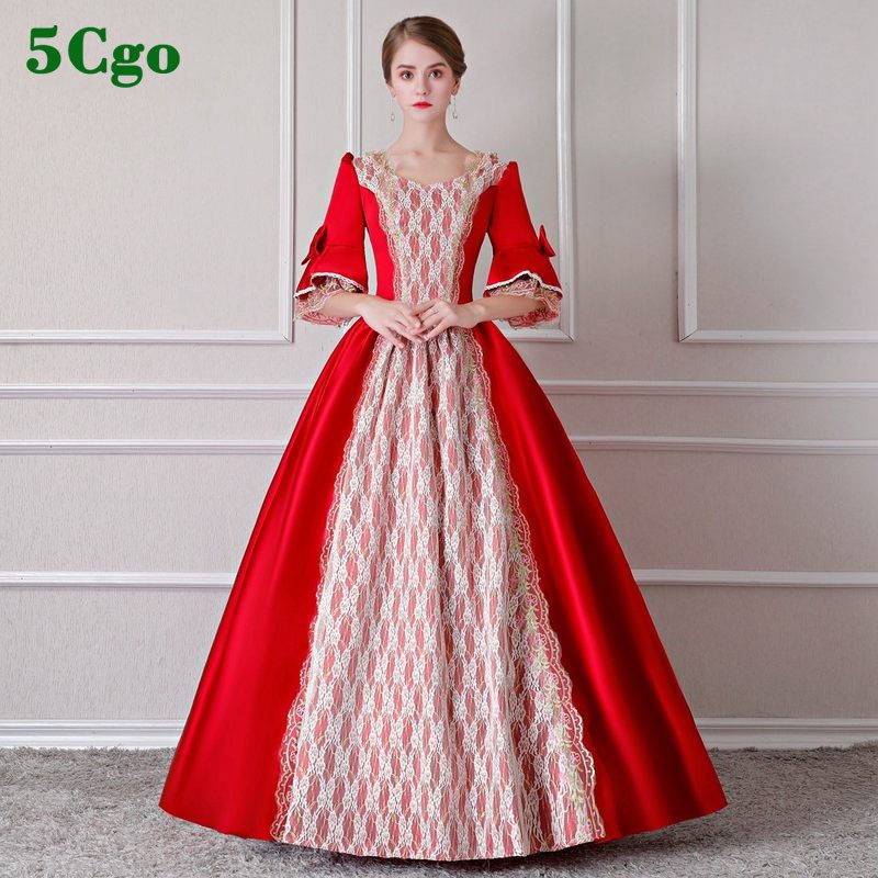 5cgo 鴿樓 新品宮廷服紅色17世紀歐式皇家貴族公主群歐洲宮廷禮服朱麗葉國外服裝均碼575112414264 蝦皮購物