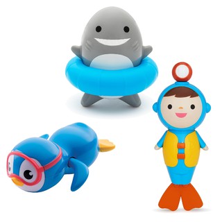 Munchkin 游泳企鵝/ 潛水員/ 鯊魚轉轉樂 洗澡玩具【宜兒樂】