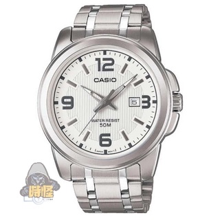 【CASIO】台灣卡西歐公司貨 專業時尚紳士腕錶 50米防水-白麵(MTP-1314D-7A)