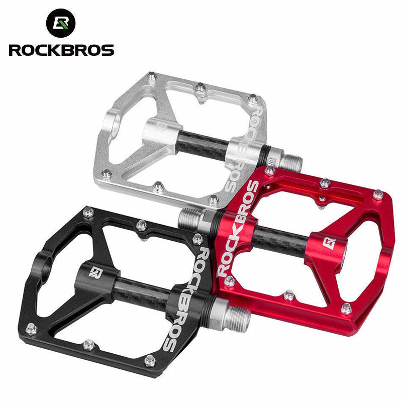 Rockbros 自行車踏板碳纖維密封平台踏板適用於 MTB 公路折疊自行車