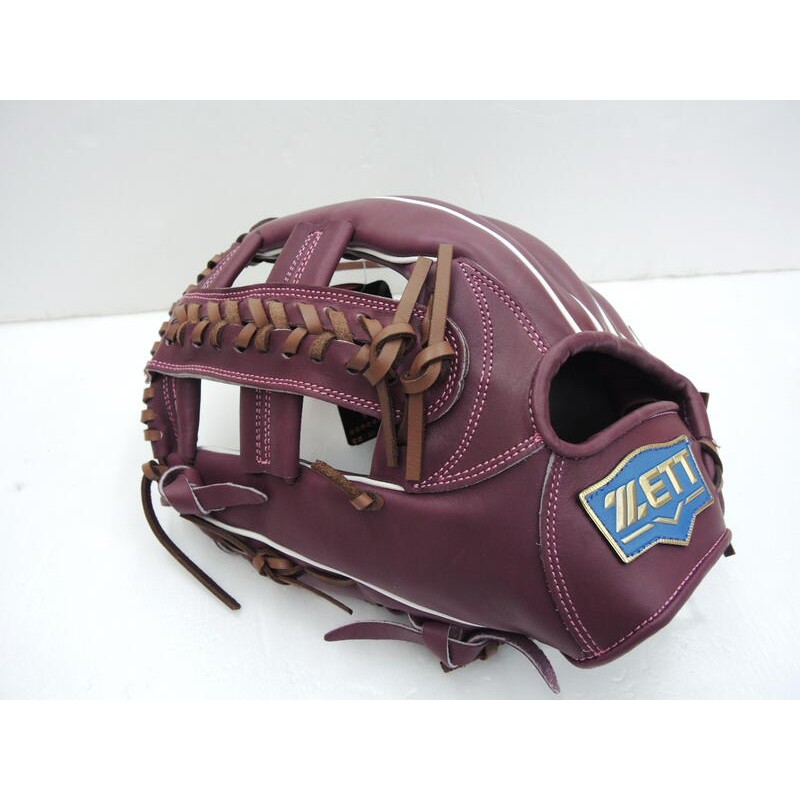 限量店家訂製款 日本品牌 ZETT 硬式牛皮 反手 棒壘球手套 十字檔 (BPGT-36SP5804)紫色