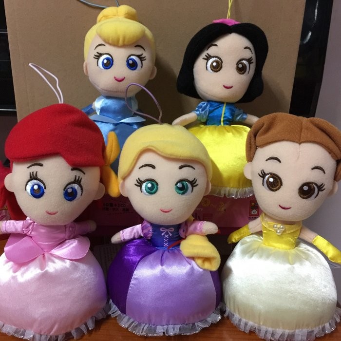 生日禮物~日本 Disney正版 公主系列 白雪/長髮/貝兒/灰姑娘小美人魚 吊飾/絨毛玩具 娃娃