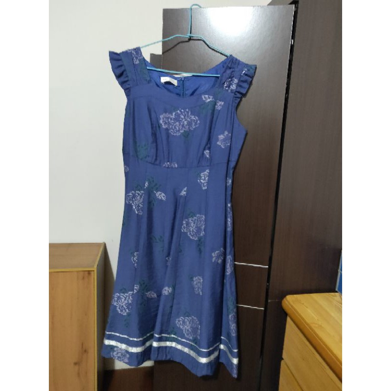 艾之田專櫃藍色氣質洋裝