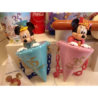 全新~日本 迪士尼樂園 Disney 正版 迪士尼 米奇造型吊飾 米老鼠 35週年限定 糖果收納盒（全2款）