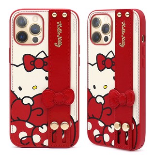 GARMMA Hello Kitty iPhone 12 mini/Pro/Pro Max i12 手掌帶皮革保護套