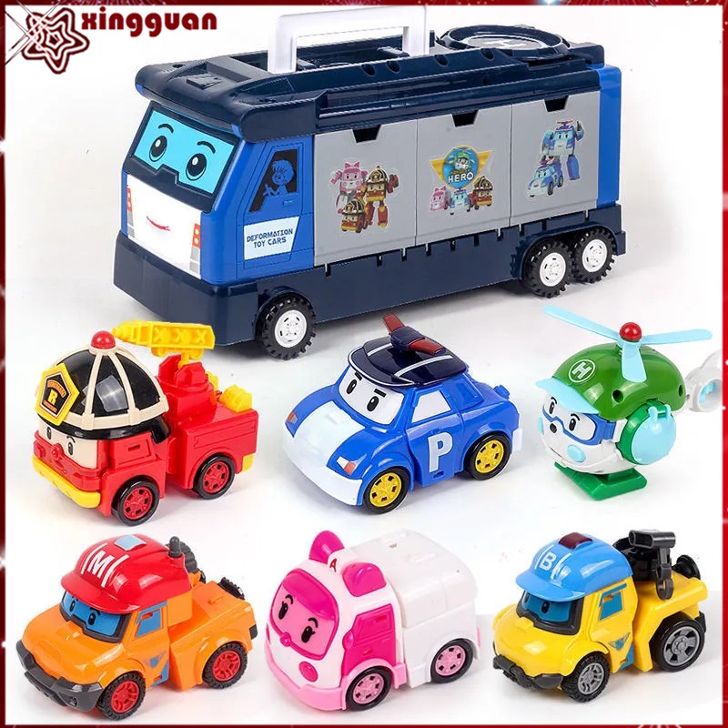 限時免運 現貨  變形玩具車 交通造型玩具 變形警車 救援小英雄海利直升機 消防車 救護車 卡通玩具 變形車
