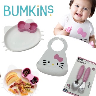 BUMKINS x Hello Kitty 圍兜系列 餐具系列 現貨 叉匙組 矽膠圍兜 矽膠餐盤 學習餐具
