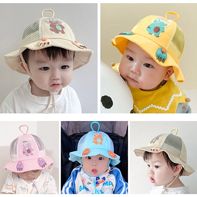 全新 男女 寶寶 兒童 鱷魚 透氣網帽 盆帽 漁夫帽 +面罩 防疫帽 遮陽帽 防塵 防飛沫 米色/藍色/粉色/黃色/橘色