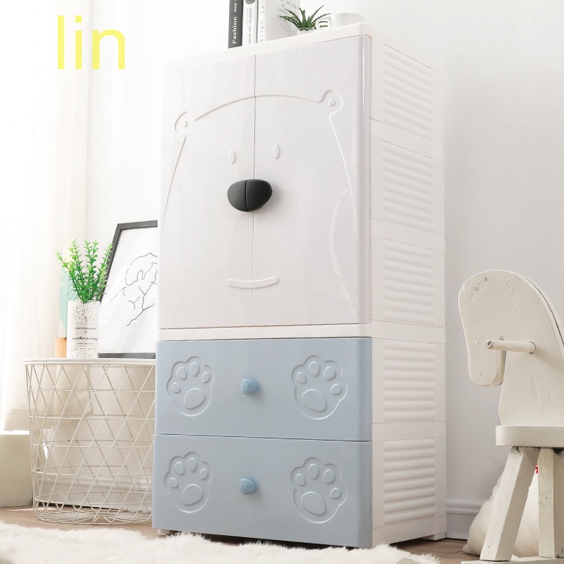 lin臥室簡易兒童衣櫃現代簡約寶寶小衣櫥家用衣服收納櫃子儲物櫃塑膠