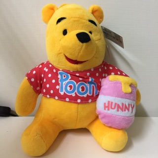 正版授權 迪士尼 小熊維尼 Winnie the Pooh 坐姿點點抱蜂蜜款🍯 小熊維尼娃娃 娃娃 絨毛玩具 造型玩偶