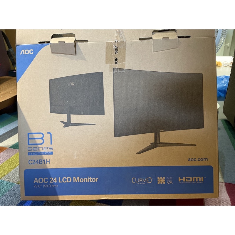 二手AOC 24”LCD 曲面電腦螢幕C24B1H
