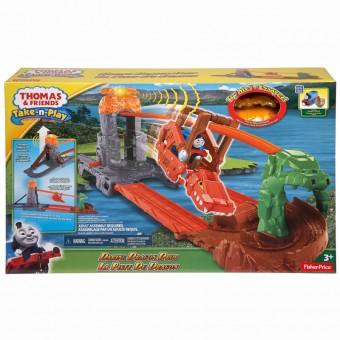[TC玩具] 湯瑪士 小火車 帶著走系列 火山恐龍吊車冒險軌道遊戲組 原價2599 特價 免運