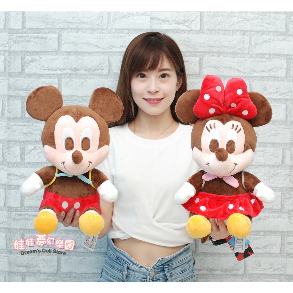 正版米奇米妮娃娃~12吋~迪士尼米老鼠玩偶~Disney~米奇娃娃~米妮玩偶~米老鼠娃娃~生日情人禮物~全省宅配
