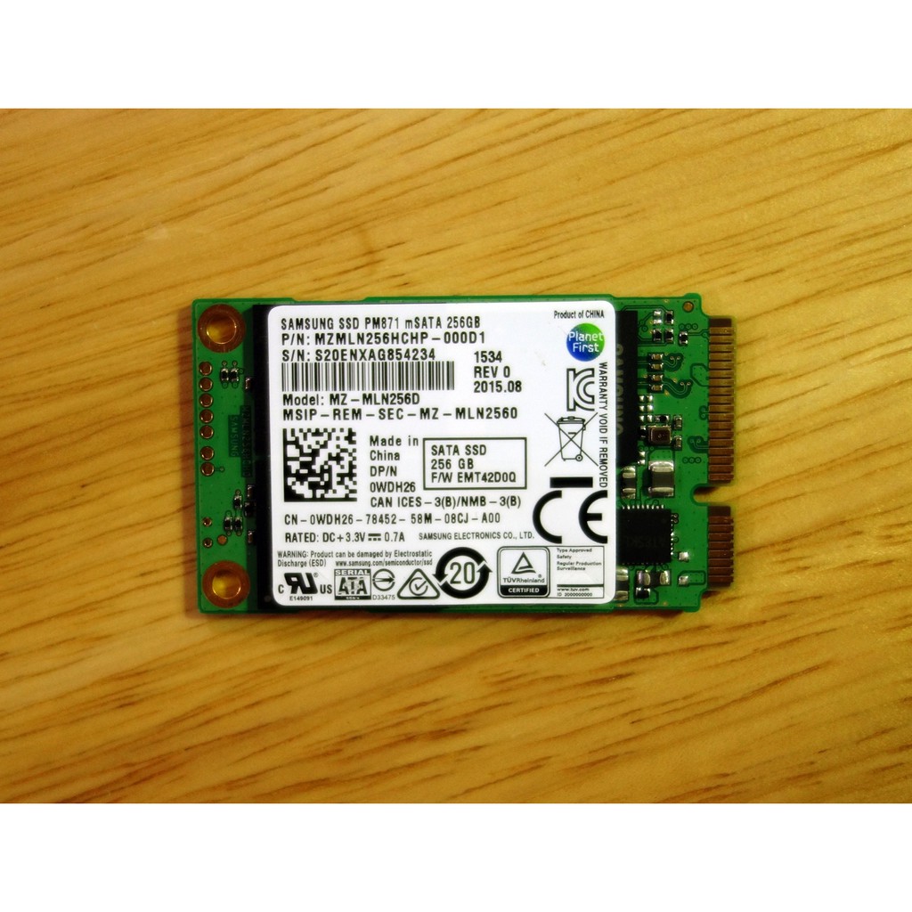 三星 Samsung mSATA 256GB SSD PM871 MZNLN256HCHP-000D1