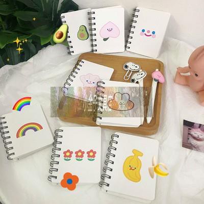 Ins韓國少女心可愛線圈本雲朵笑臉泫雅小花英語單詞本線圈記事本留言本兔子彩虹卡通線圈本隨身活頁日記本 蝦皮購物