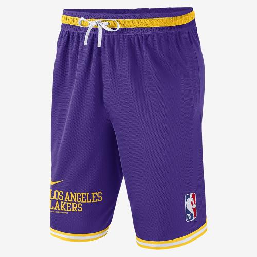 騎士風~ NIKE NBA Lakers 湖人隊 球褲 籃球 快排 抽繩 拉鍊口袋 DB1802-504