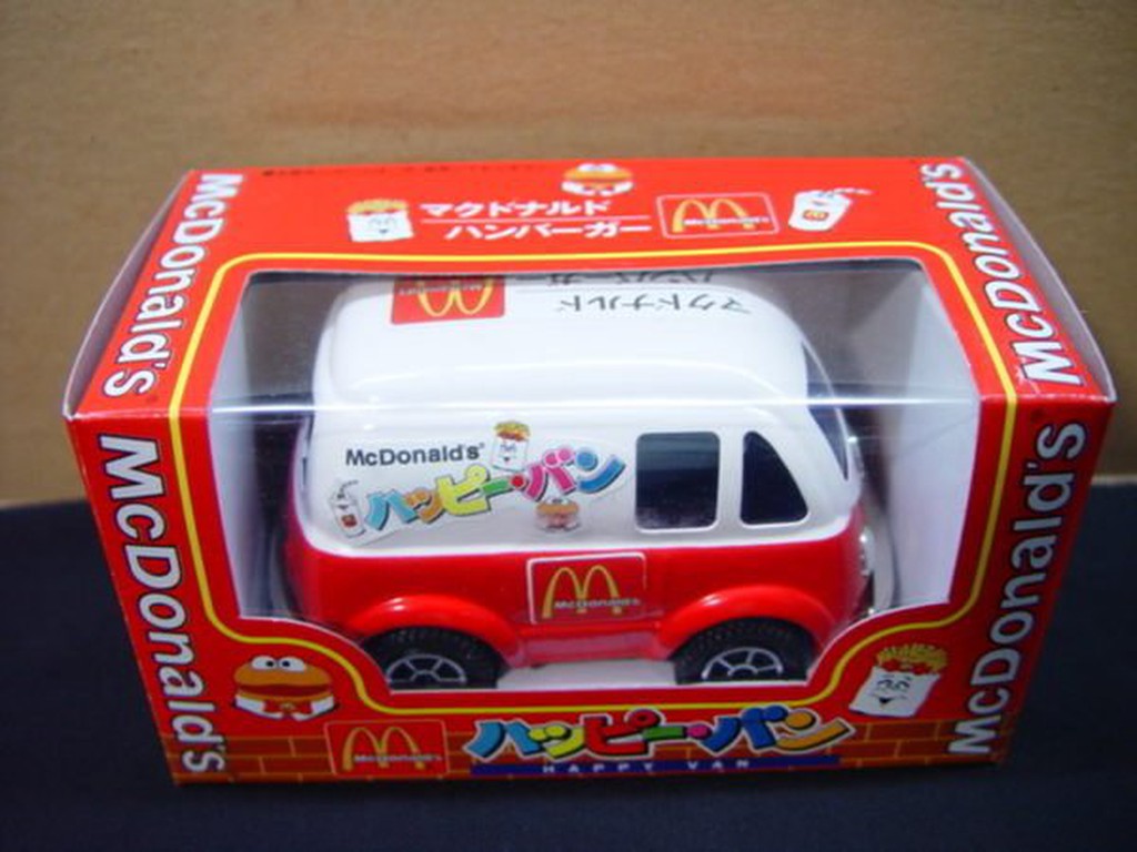 日本TAMI-X 2000年出品 麥當勞 McDonald's懷舊 HAPPY VAN 歡樂 胖卡 童玩 鐵皮玩具