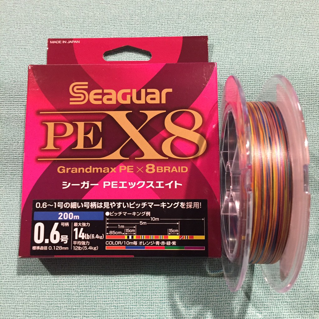 ❖天磯釣具❖200米 日本SEAGUAR X8 五色 PE線 高強力八本編